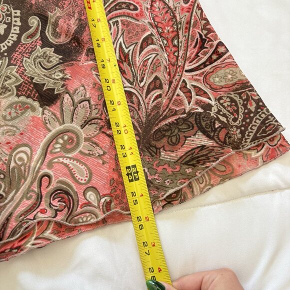 Vintage 90s Y2K Midi Skirt Womens Medium Pink Floral Coquette Feminine Dainty - Picture 3 of 7